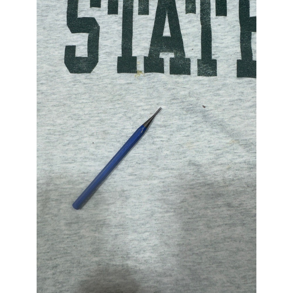 Vintage Michigan State University Gray 90s Shirt Single-Stitch Size XL Spell Out - Picture 6 of 12